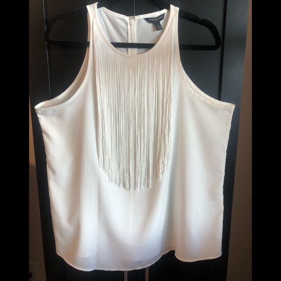 Banana Republic Tops - Banana Republic White Fringe Tank (XL) NWT